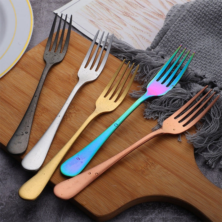 Cake Fruit Fork Dinner Salad Tableware Stainless Steel Fork(Colorful) by bashfashion