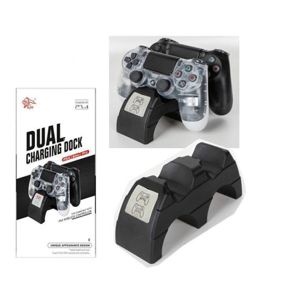 For Playstation 4 /PS4 pro /PS4 Slim Wireless Controller LED Indicator Charger Double Handle Dual USB Charging Dock Station Stand by bashfashion