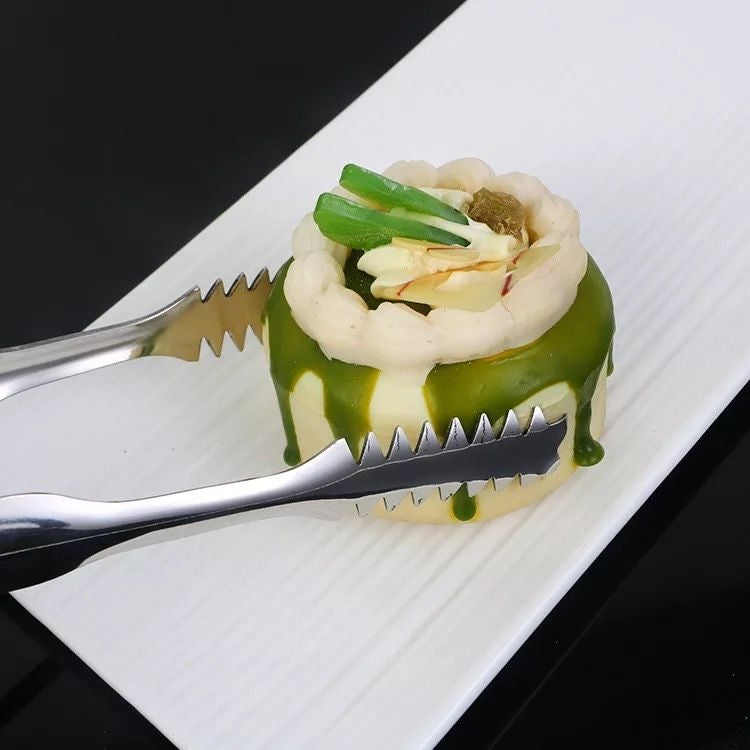 2 PCS Stainless Steel Light Body Small Sugar Clip Cube Sugar Clip Thickened Ice Clip, Specification:8 Inches Black Handle by bashfashion