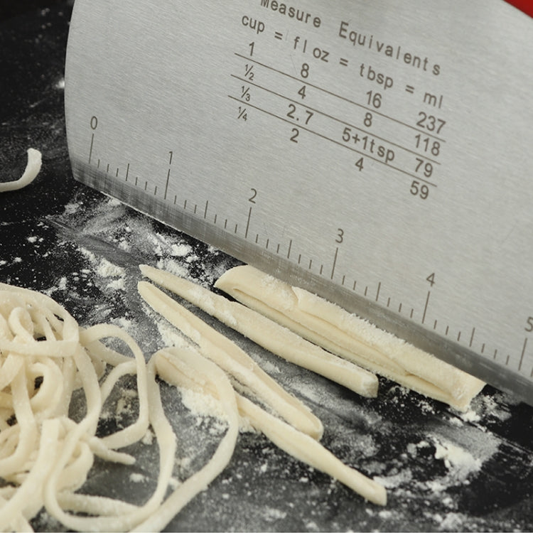 Stainless Steel Noodle Cutter Rice Flour Scraper Dough Cutting Knife(Red) by bashfashion