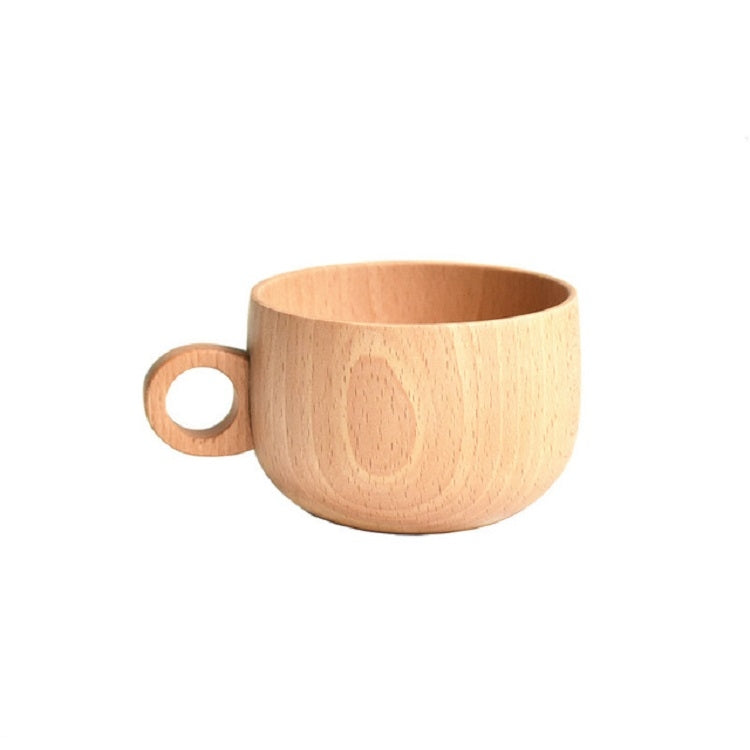 Beech Coffee Cup Wooden Water Cup Tea Cup with Handle, Style:Cup by bashfashion