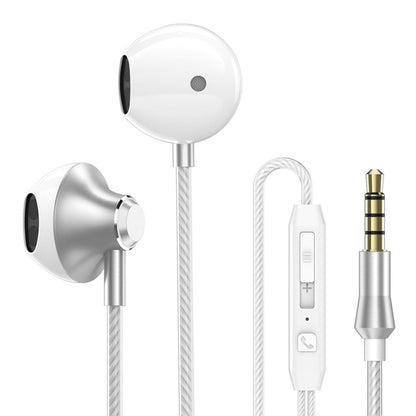 PTM D31 Hands Free Call Stereo Bass Earphones with Mic for Samsung / Xiaomi Phones(Silver) by PTM