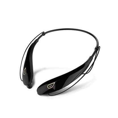 Large Capacity Battery Handsfree Sport Wireless Bluetooth Stereo Earphones with Mic(Black gold) by bashfashion