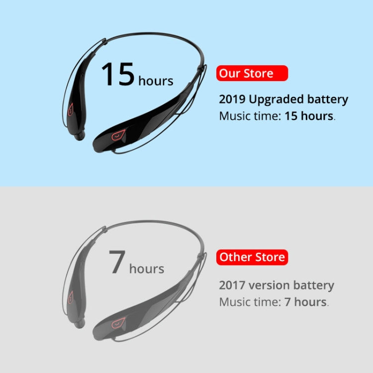 Large Capacity Battery Handsfree Sport Wireless Bluetooth Stereo Earphones with Mic(Black gold) by bashfashion