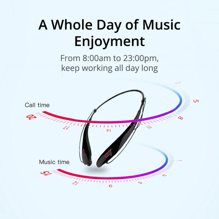 Large Capacity Battery Handsfree Sport Wireless Bluetooth Stereo Earphones with Mic(Black gold) by bashfashion