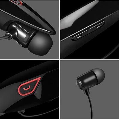 Large Capacity Battery Handsfree Sport Wireless Bluetooth Stereo Earphones with Mic(White Red) by bashfashion
