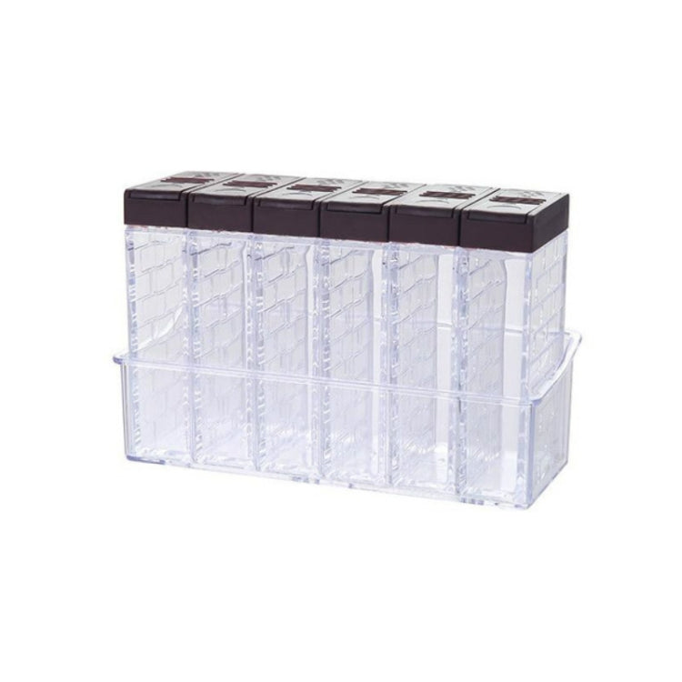 6 PCS Spice Seasoning Box PP Salt Pepper Jars Box Kitchen Spice Storage Bottles(Coffee) by bashfashion