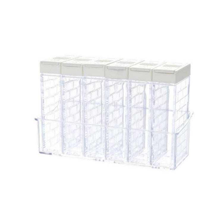 6 PCS Spice Seasoning Box PP Salt Pepper Jars Box Kitchen Spice Storage Bottles(White) by bashfashion