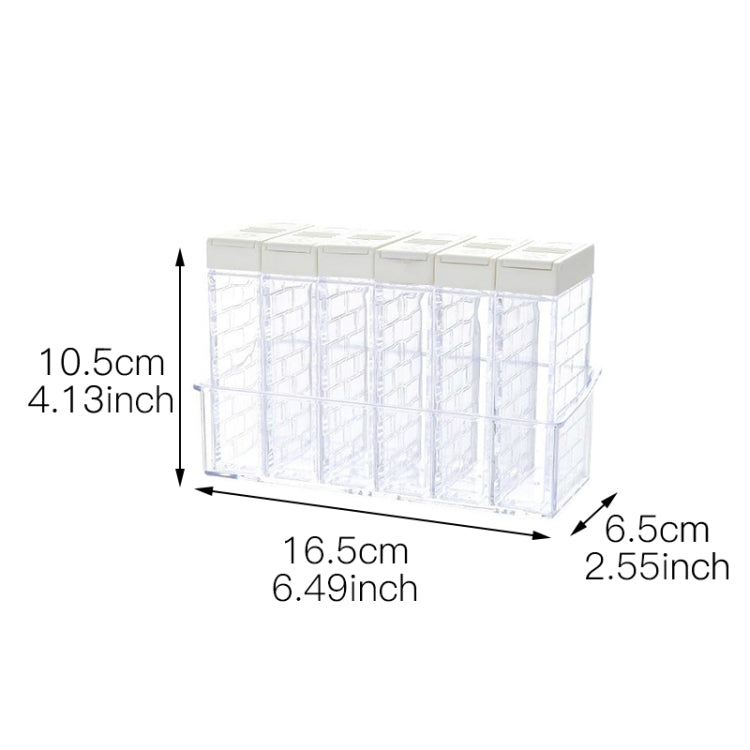 6 PCS Spice Seasoning Box PP Salt Pepper Jars Box Kitchen Spice Storage Bottles(White) by bashfashion