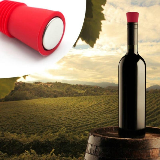 Food Grade Silicone Wine Stopper Creative Preservation Bottle Stopper(Red) by bashfashion