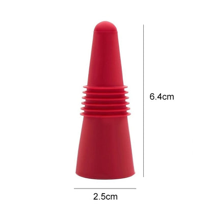 Food Grade Silicone Wine Stopper Creative Preservation Bottle Stopper(Red) by bashfashion