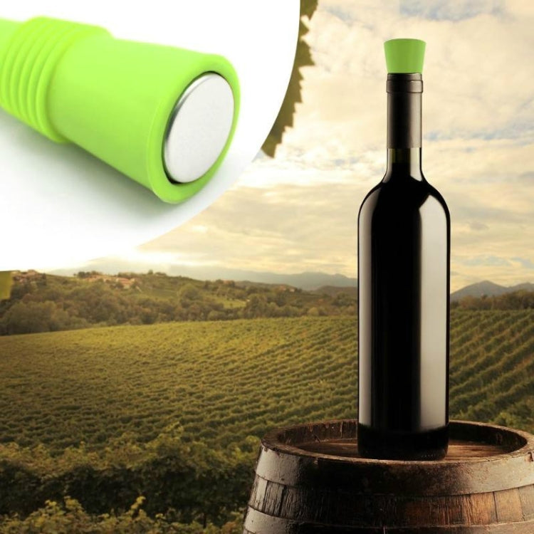 Food Grade Silicone Wine Stopper Creative Preservation Bottle Stopper(Green) by bashfashion