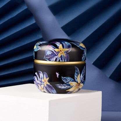 HOOMIN Tea Box Tea Jar Storage Holder Tea Caddies Matcha Container Mini Coffee Powder Organizer Cans Multifunction Round Metal, Color:Moshan blossom by bashfashion