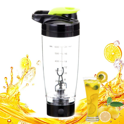 600ML Mixer Water Bottle Portable Electric Protein Automatic Creative Coffee Milk Cup(green) by bashfashion