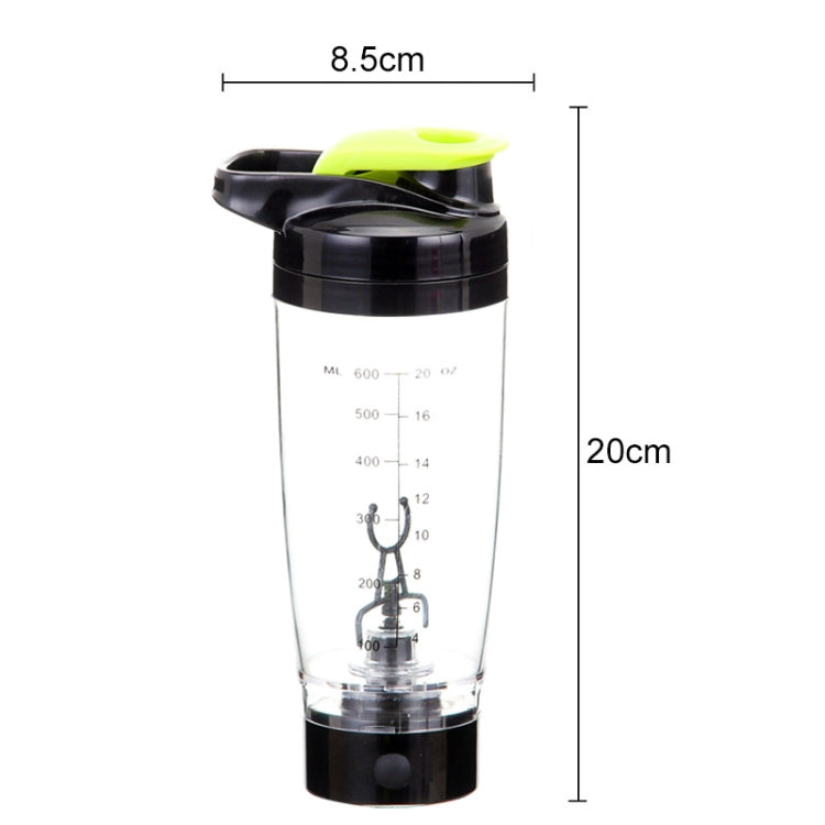 600ML Mixer Water Bottle Portable Electric Protein Automatic Creative Coffee Milk Cup(green) by bashfashion