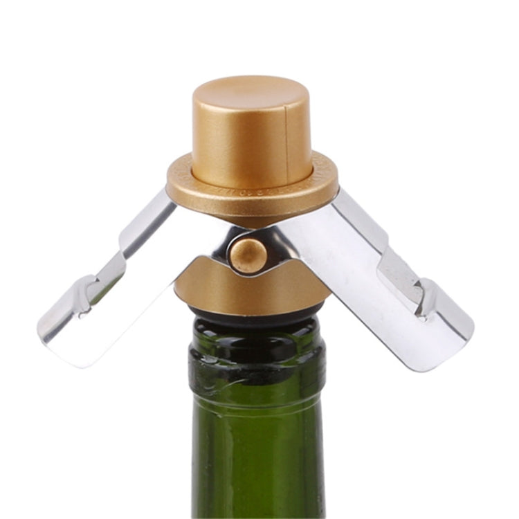 Push-button Stainless Steel Pumping Champagne Stopper Sparkling Champagne Snap Wing Vacuum Wine Stopper(Black) by bashfashion