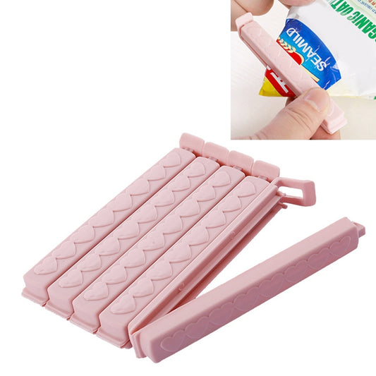 5pcs / Pack Plastic Bag Snack Bag Sealing Love Clip Kitchen Accessories Pink by bashfashion