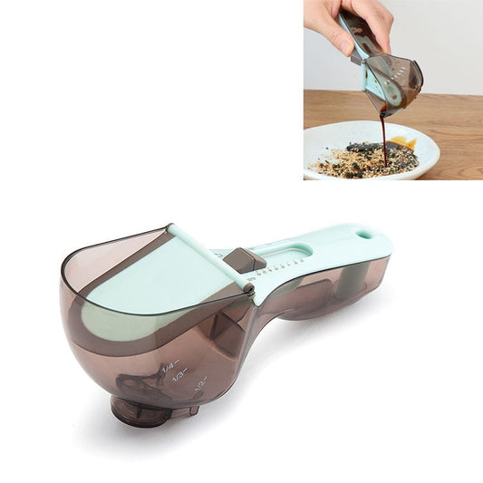 Kitchen Tool Plastic Measuring Spoon Adjustable Baking Tool Measuring Spoon, Specification:Large(Light Blue) by bashfashion