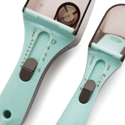 Kitchen Tool Plastic Measuring Spoon Adjustable Baking Tool Measuring Spoon, Specification:Large(Light Blue) by bashfashion