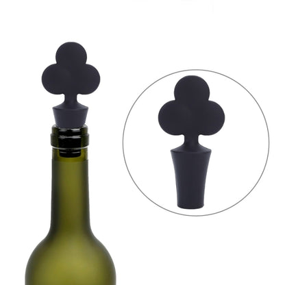 Silicone Wine Stopper Poker Series Wine Stopper(Black Plum) by bashfashion
