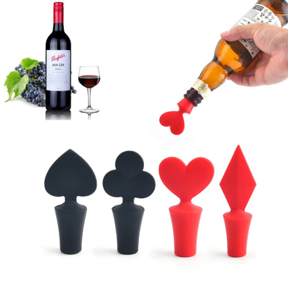 Silicone Wine Stopper Poker Series Wine Stopper(Black Plum) by bashfashion
