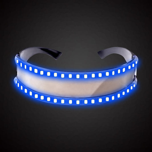 LED Glasses Luminous Party Classic Toys for Dance DJ Party Mask Costumes Props Gloves(Blue glow) by bashfashion