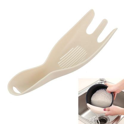 Kitchen Creative Multi-function Rice Washing Sieve Home Does Not Hurt Hand Wash Rice Tools(Khaki) by bashfashion