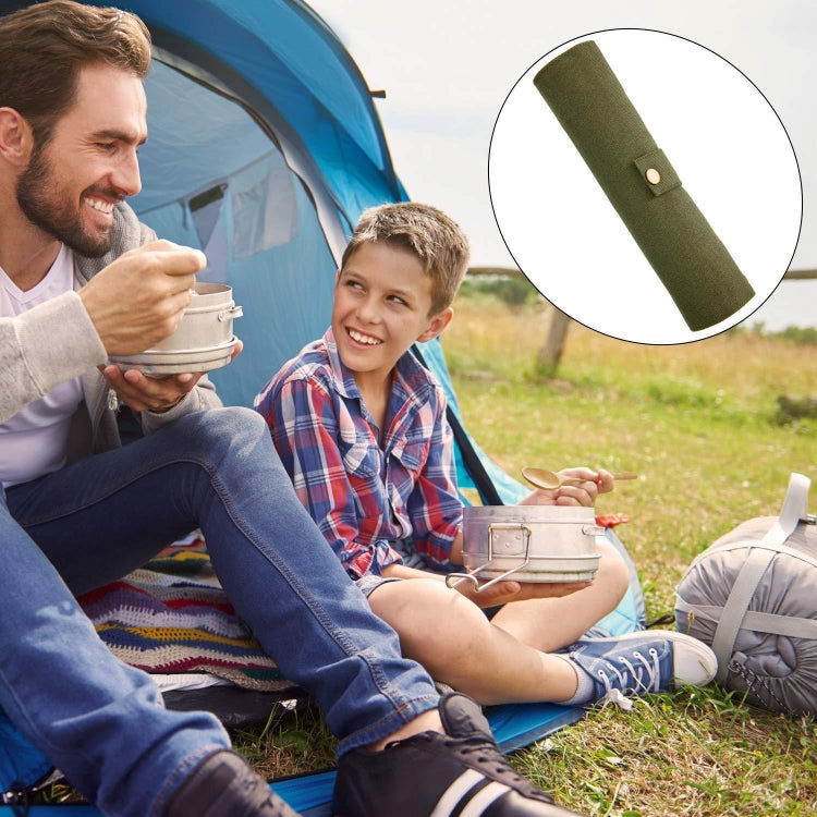 Travel Creative Bamboo Straw Dinnerware Knives Fork Spoon Chopsticks Set with Cloth Bag(Beige) by bashfashion