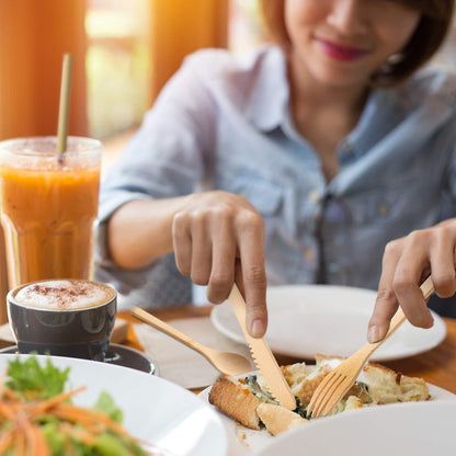 Travel Creative Bamboo Straw Dinnerware Knives Fork Spoon Chopsticks Set with Cloth Bag(White) by bashfashion