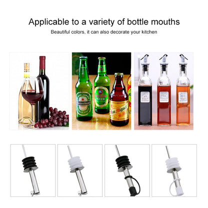 5 PCS Glass Bottle Stopper Stainless Steel Oil Stopper Silicone Stopper White Hat Straight Mouth by bashfashion