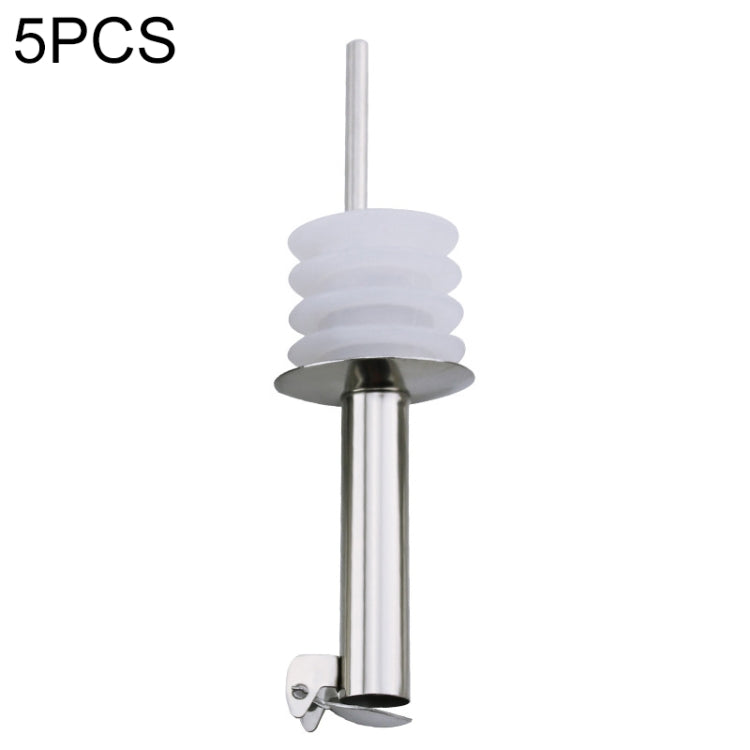 5 PCS Glass Bottle Stopper Stainless Steel Oil Stopper Silicone Stopper White Hat Automatic Cap by bashfashion