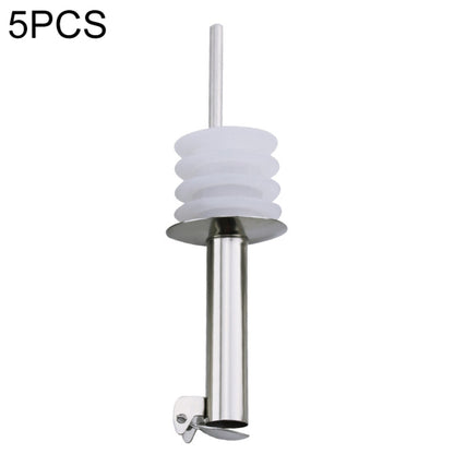 5 PCS Glass Bottle Stopper Stainless Steel Oil Stopper Silicone Stopper White Hat Automatic Cap by bashfashion