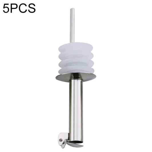 5 PCS Glass Bottle Stopper Stainless Steel Oil Stopper Silicone Stopper White Hat Automatic Cap by bashfashion