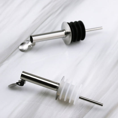 5 PCS Glass Bottle Stopper Stainless Steel Oil Stopper Silicone Stopper White Hat Automatic Cap by bashfashion