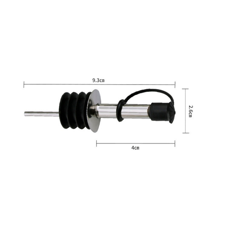 5 PCS Glass Bottle Stopper Stainless Steel Oil Stopper Silicone Stopper Black Hat Straight Mouth by bashfashion