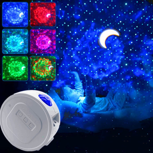 USB Projection Lamp LED Gypsophila Laser Light Colorful Rotating Night Llight, US/EU Plug(White) by bashfashion
