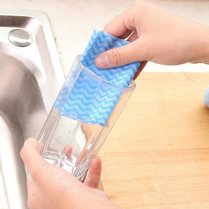 80 Sheet Pull-type Environmental Protection Disposable Non-woven DishCloth(Green) by bashfashion