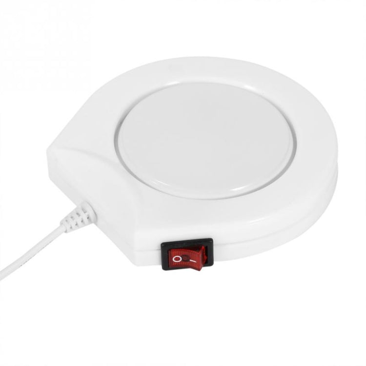 Beverage Heater Tray Pad Milk Tea Coffee Mug Hot Drinks Cup Heater, Shape:Round(White) by bashfashion