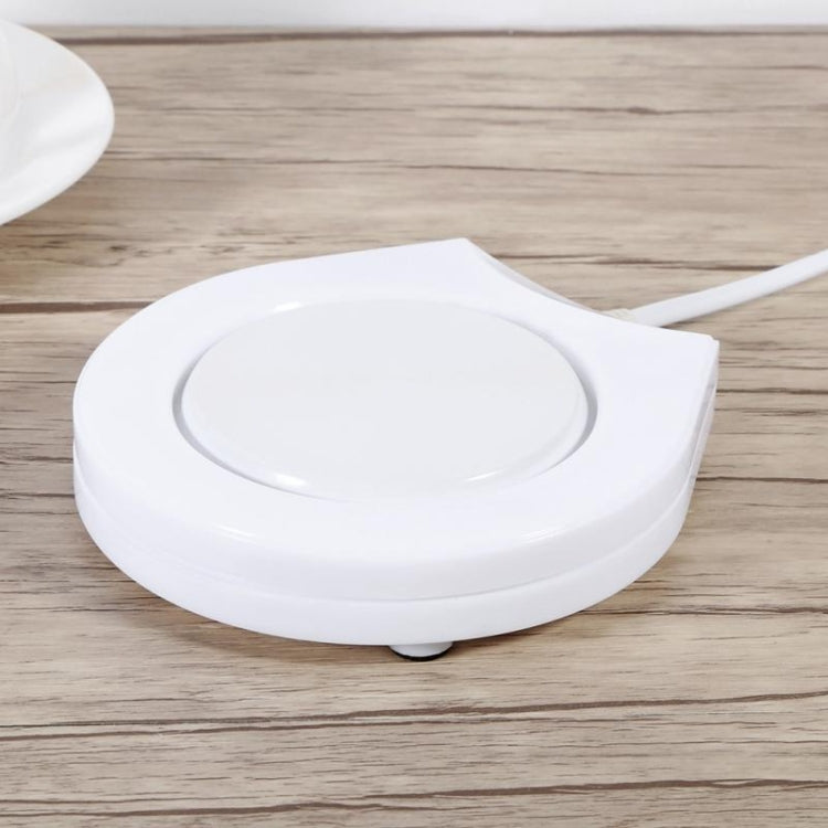 Beverage Heater Tray Pad Milk Tea Coffee Mug Hot Drinks Cup Heater, Shape:Round(White) by bashfashion