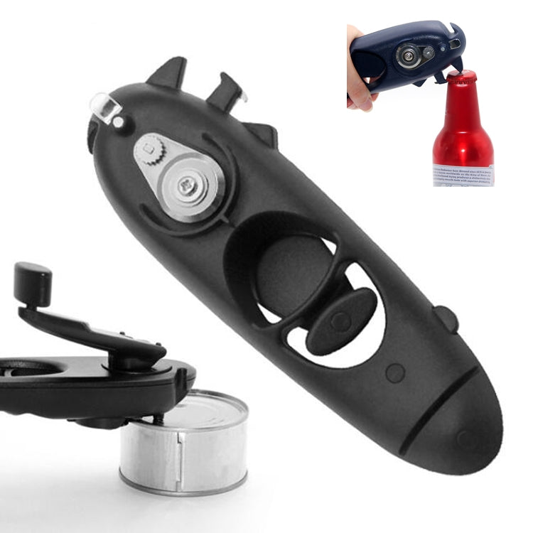 8 in 1 Stainless Steel Multifunctional Hand-canned Bottle Opener(Black) by bashfashion