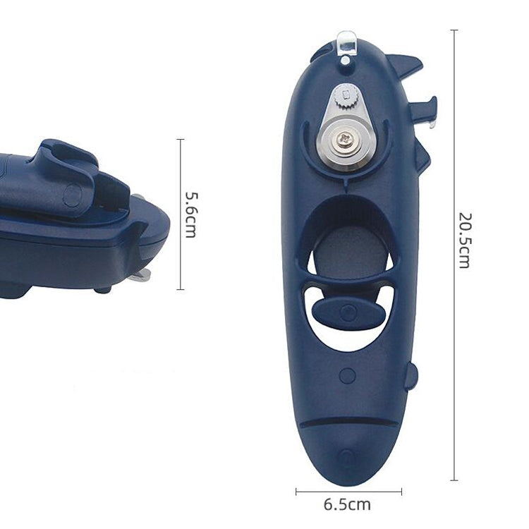 8 in 1 Stainless Steel Multifunctional Hand-canned Bottle Opener(Dark Blue) by bashfashion