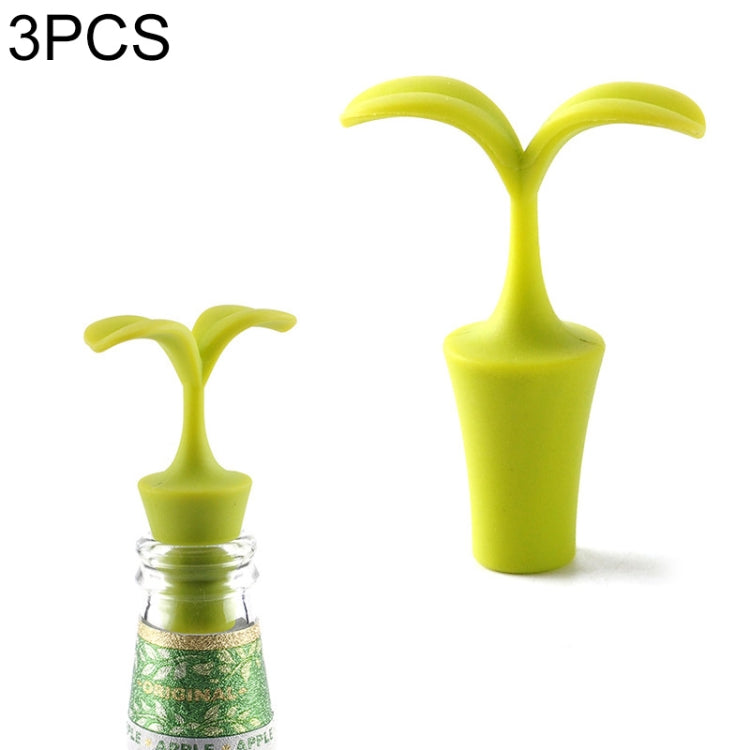 3 PCS Creative Wine Drink Preservation Stopper Flower Silicone Wine Stopper(Leaf) by bashfashion