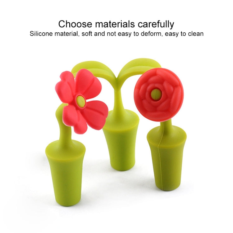3 PCS Creative Wine Drink Preservation Stopper Flower Silicone Wine Stopper(Leaf) by bashfashion