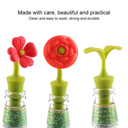 3 PCS Creative Wine Drink Preservation Stopper Flower Silicone Wine Stopper(Leaf) by bashfashion