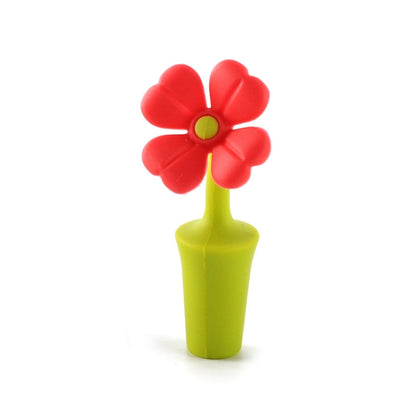 3 PCS Creative Wine Drink Preservation Stopper Flower Silicone Wine Stopper(Red Sun Flower) by bashfashion
