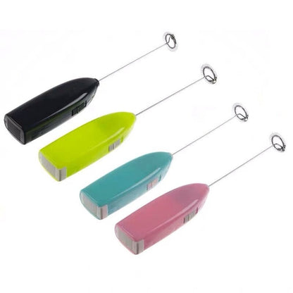 Electric Handheld Home Kitchen Egg Beater Mini Stainless Steel Egg Coffee Milk Tea Blender(Black) by bashfashion