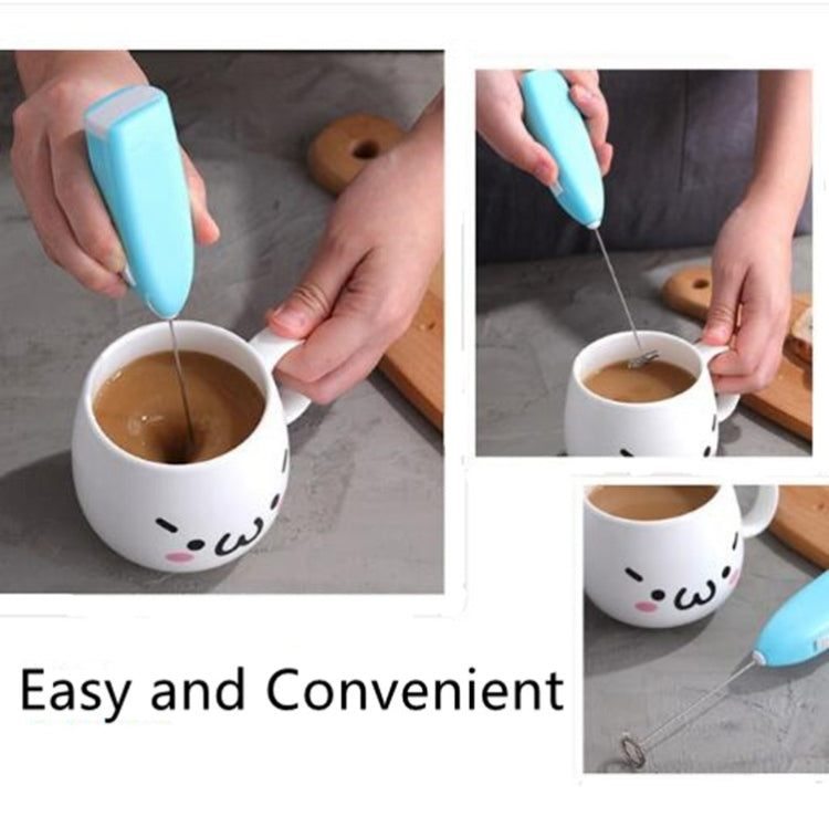 Electric Handheld Home Kitchen Egg Beater Mini Stainless Steel Egg Coffee Milk Tea Blender(Green) by bashfashion