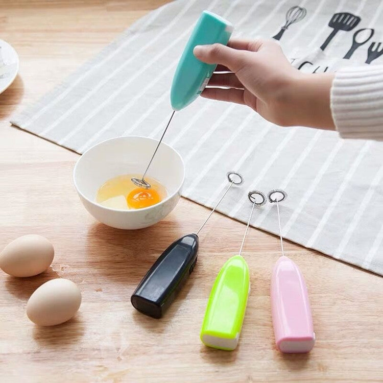 Electric Handheld Home Kitchen Egg Beater Mini Stainless Steel Egg Coffee Milk Tea Blender(Green) by bashfashion
