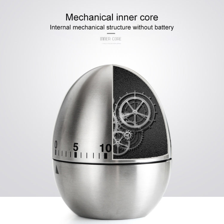 Mechanical Egg Kitchen Cooking Timer Alarm 60 Minutes Stainless Steel Kitchen Tools by bashfashion