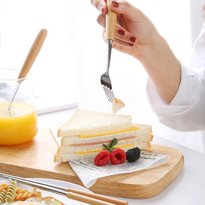 3 in 1 Spoon Chopsticks Fork Cutlery Set Three-piece Creative Work Students Portable Tableware(Three-piece set of wooden handle spoon fork chopsticks) by bashfashion